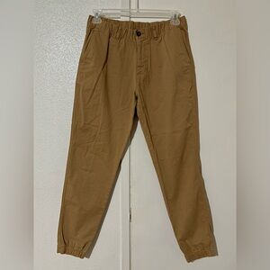 Men's (elastic waist band) large bear bottom khaki Tan Chinos